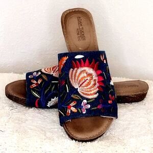 ADAM TUCKER by me Too Denim Floral Slides Size 10